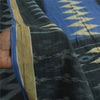 Sanskriti Vintage Sarees Black Pure Cotton Ikat Hand WovenSari 5+yd Craft Sustainable Fabric