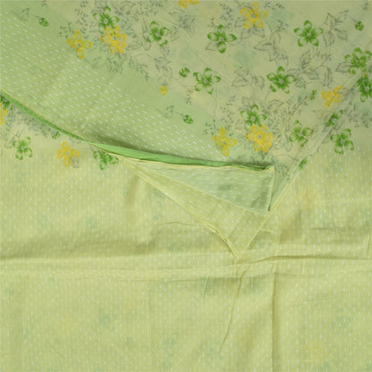 Санскритские винтажные сари пастельно-зеленого цвета из чистого хлопка с принтом, 5+ ярдов, ткань для рукоделия из экологически чистой ткани