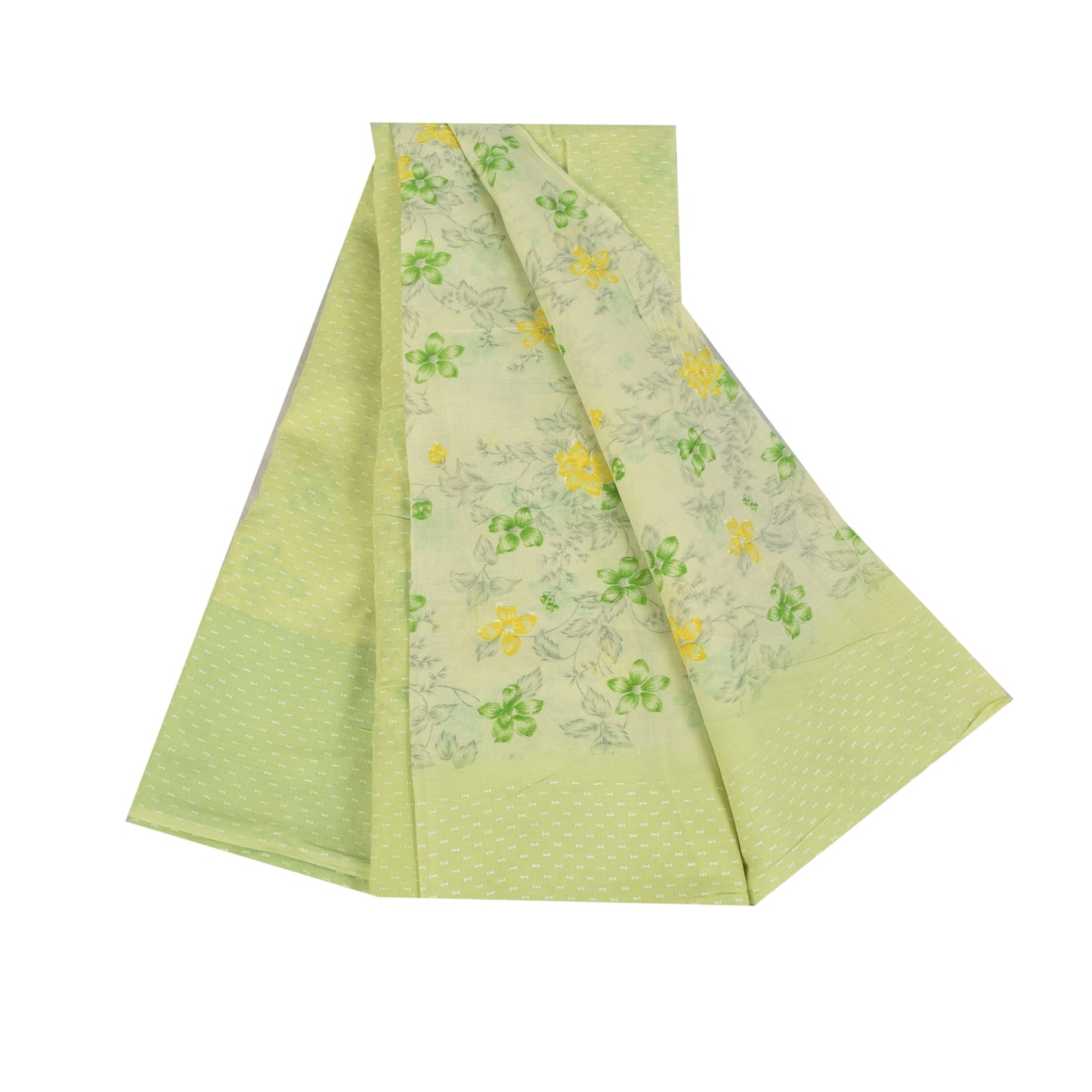 Санскритские винтажные сари пастельно-зеленого цвета из чистого хлопка с принтом, 5+ ярдов, ткань для рукоделия из экологически чистой ткани