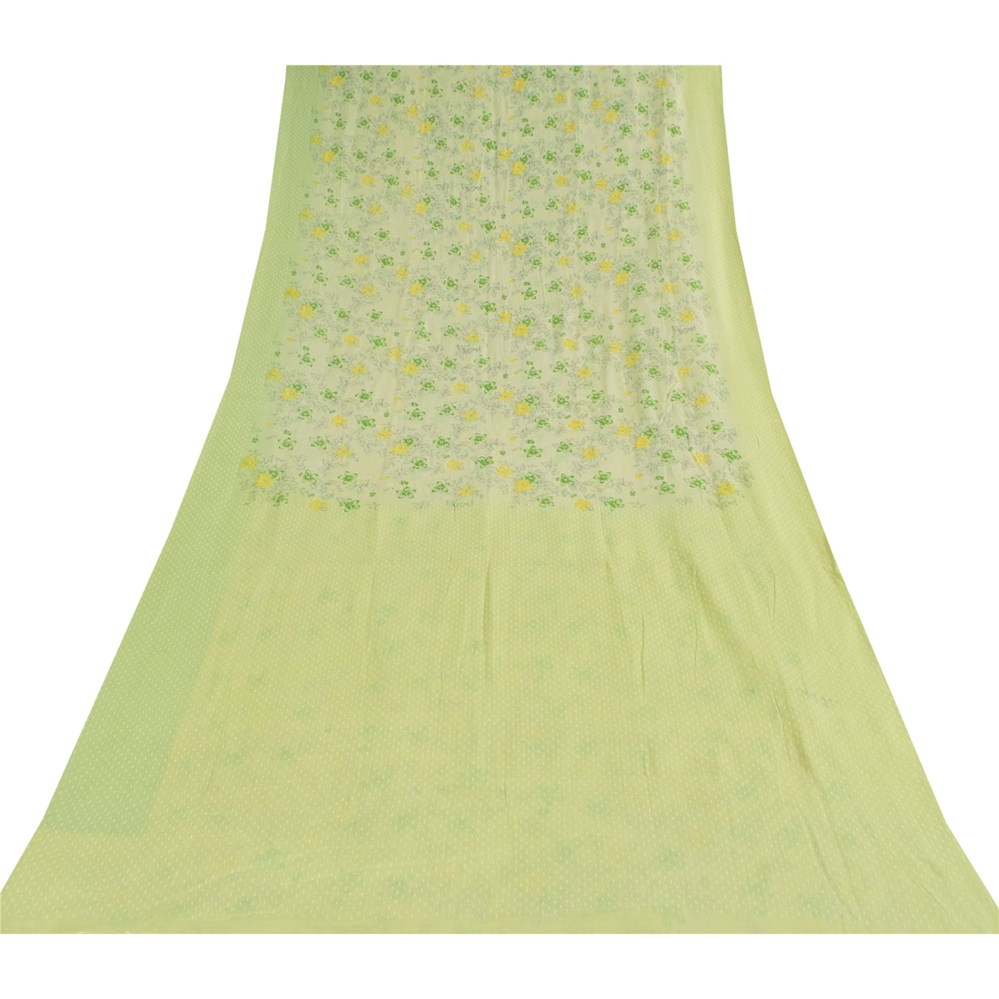 Санскритские винтажные сари пастельно-зеленого цвета из чистого хлопка с принтом, 5+ ярдов, ткань для рукоделия из экологически чистой ткани