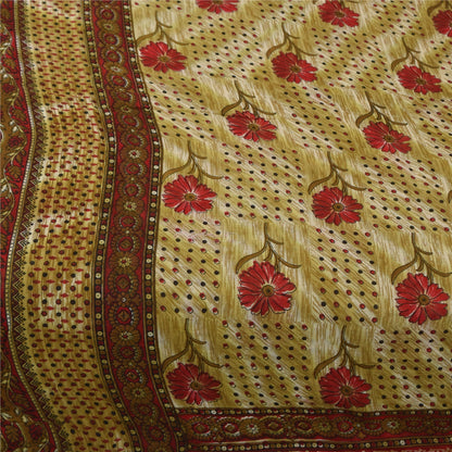 Санскритские винтажные сари индийское зеленое чистое хлопковое сари с принтом 5+ ярдов ткань для рукоделия из экологически чистой ткани