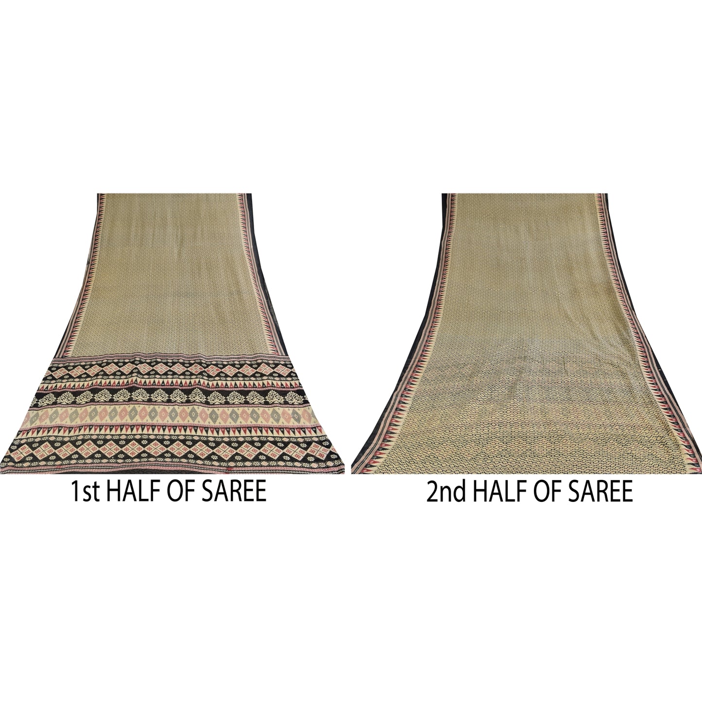 Санскритские винтажные сари индийское кремовое чистое хлопковое сари с принтом 5+ ярдов ткань для рукоделия из экологически чистой ткани