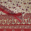 Sanskriti Vintage Sarees Ivory Kalamkari PrintPure Cotton Sari 5+yd Craft Sustainable Fabric