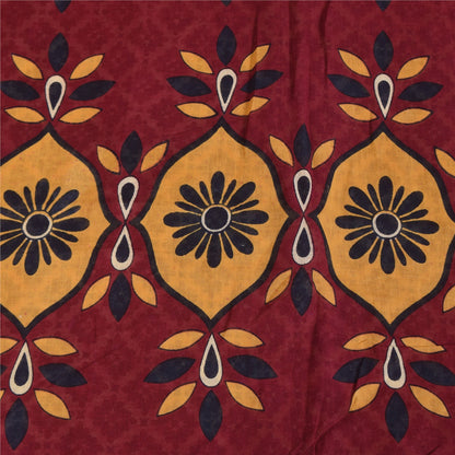 Санскритские винтажные сари индийское сари цвета слоновой кости из чистого хлопка с принтом 5+ ярдов ремесленная устойчивая ткань