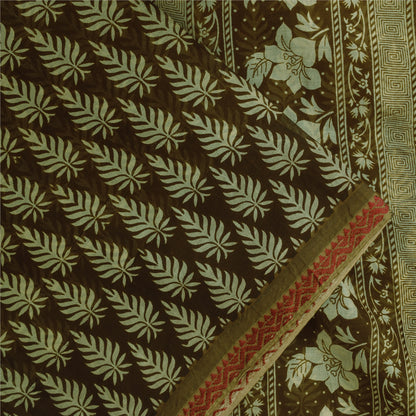 Sanskriti Vintage Sarier Indisk Grøn Ren Bomuld Trykt Sari 5+ yard Håndværk Bæredygtigt Stoff