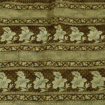 Sanskriti Vintage Sarier Indisk Grøn Ren Bomuld Trykt Sari 5+ yard Håndværk Bæredygtigt Stoff