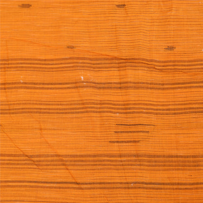Sanskriti Vintage Sarees Orange Indian Pure Cotton Woven Sari 5+yd Craft Sustainable Fabric