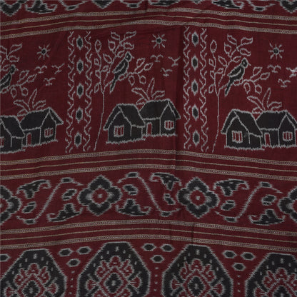 Sanskriti Vintage Sarees Pure Cotton Women/Bird Printed Sari 5+yd Craft Sustainable Fabric