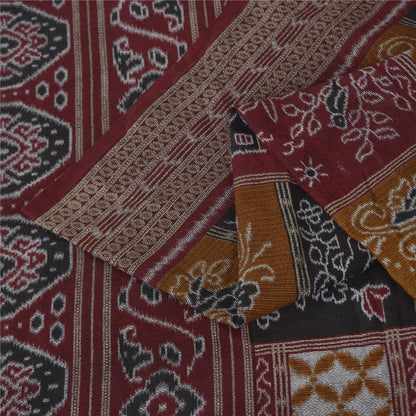 Sanskriti Vintage Sarees Pure Cotton Women/Bird Printed Sari 5+yd Craft Sustainable Fabric