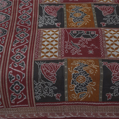 Sanskriti Vintage Sarees Pure Cotton Women/Bird Printed Sari 5+yd Craft Sustainable Fabric