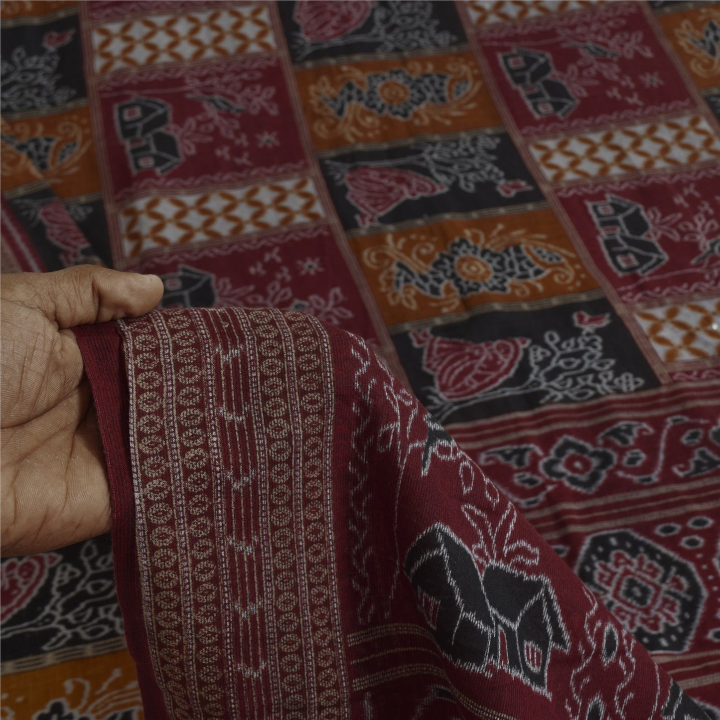 Sanskriti Vintage Sarees Pure Cotton Women/Bird Printed Sari 5+yd Craft Sustainable Fabric