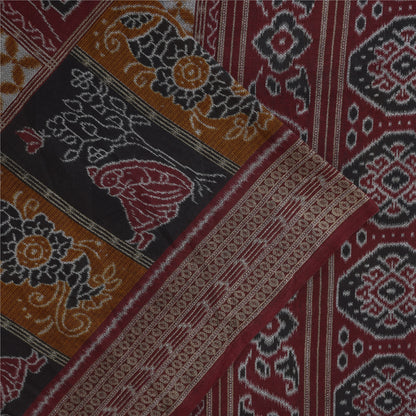 Sanskriti Vintage Sarees Pure Cotton Women/Bird Printed Sari 5+yd Craft Sustainable Fabric