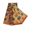 Sanskriti Vintage Sarees Indian Pure Cotton Ikat Printed Sari 5+yd Craft Sustainable Fabric