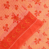 Sanskriti Vintage Sarees Peach 100% Pure Cotton Printed Sari 5+yd Craft Sustainable Fabric