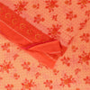 Sanskriti Vintage Sarees Peach 100% Pure Cotton Printed Sari 5+yd Craft Sustainable Fabric