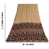 Sanskriti Vintage Sarees Ivory Pure Cotton Animal Human Printed Sari 5+yd Sustainable Fabric
