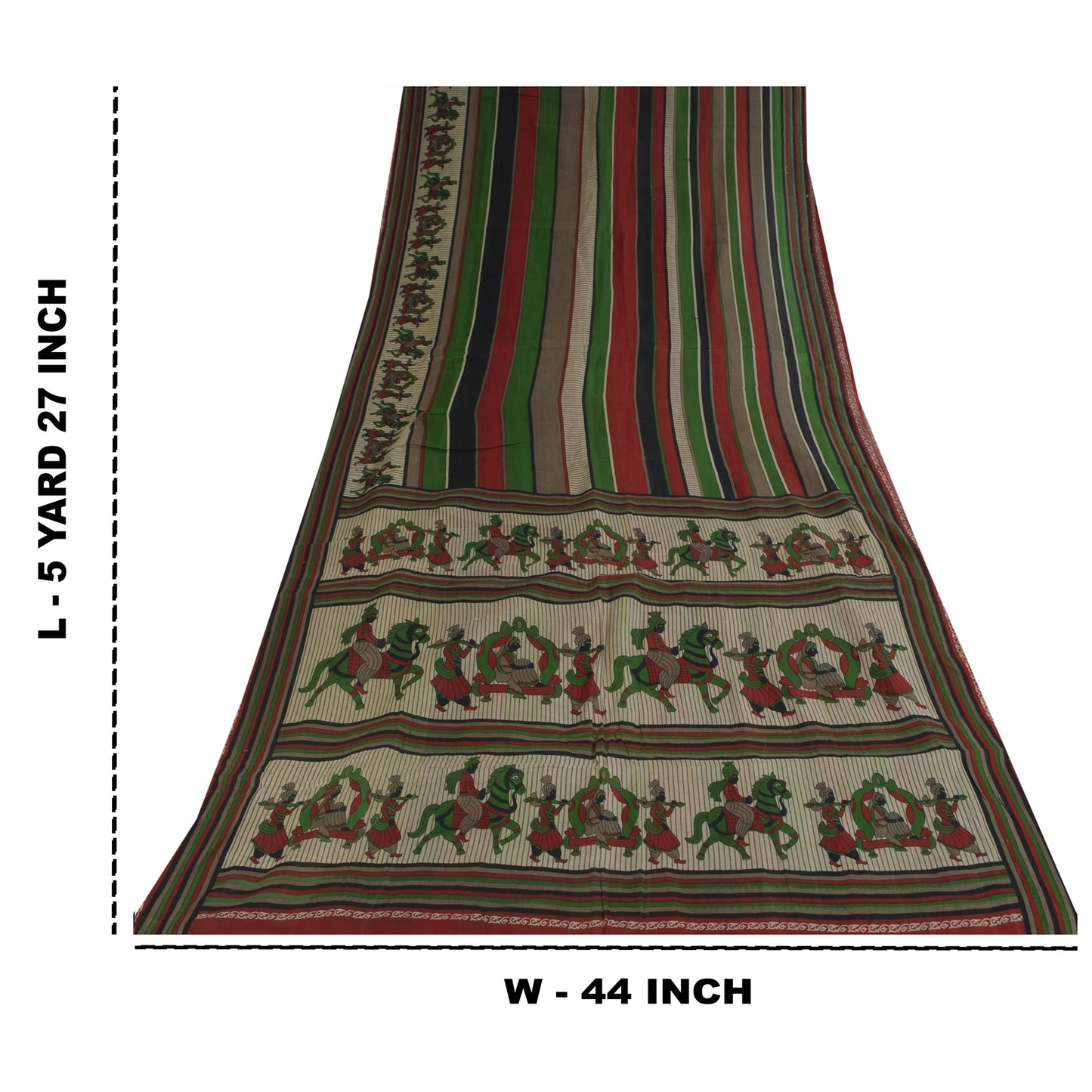 Санскритские винтажные сари из чистого хлопка Palan Queen Printed Sari 5+ ярдов Craft Sustainable Fabric