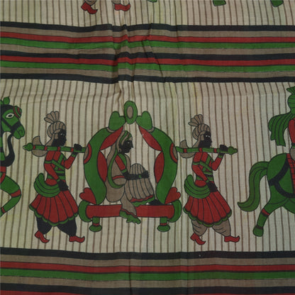 Санскритские винтажные сари из чистого хлопка Palan Queen Printed Sari 5+ ярдов Craft Sustainable Fabric