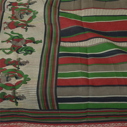 Санскритские винтажные сари из чистого хлопка Palan Queen Printed Sari 5+ ярдов Craft Sustainable Fabric