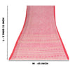 Sanskriti Vintage Sarees Pink/White Pure Cotton Printed Sari 5+yd Craft Sustainable Fabric