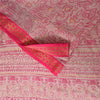 Sanskriti Vintage Sarees Pink/White Pure Cotton Printed Sari 5+yd Craft Sustainable Fabric