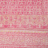 Sanskriti Vintage Sarees Pink/White Pure Cotton Printed Sari 5+yd Craft Sustainable Fabric
