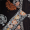 Sanskriti Vintage Sarees Orange/Brown Batik Work Pure Cotton Sari 5+yd Sustainable Fabric