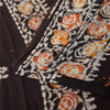Sanskriti Vintage Sarees Orange/Brown Batik Work Pure Cotton Sari 5+yd Sustainable Fabric