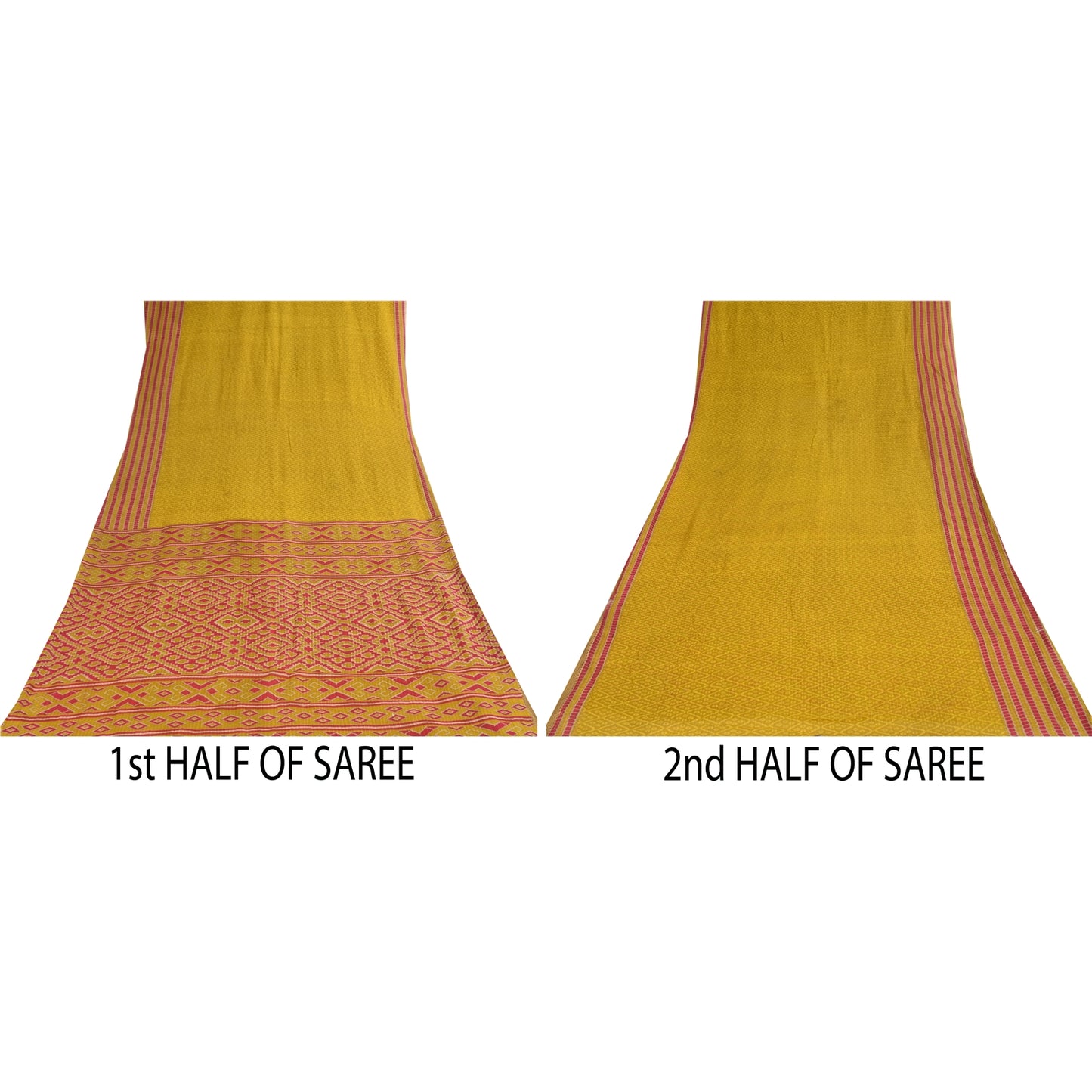 Sanskriti Vintage Sarees Indian Green Pure Cotton Printed Sari 6+yd Craft Sustainable Fabric