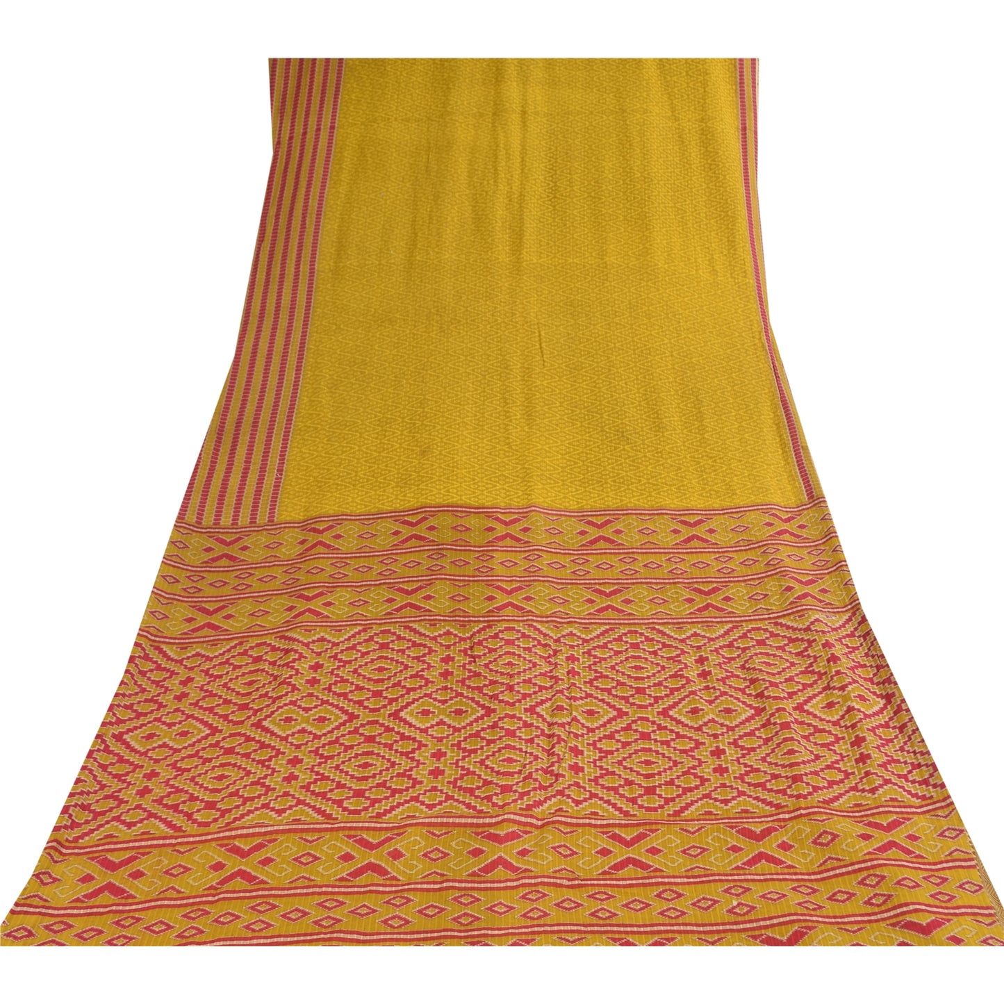 Sanskriti Vintage Sarees Indian Green Pure Cotton Printed Sari 6+yd Craft Sustainable Fabric