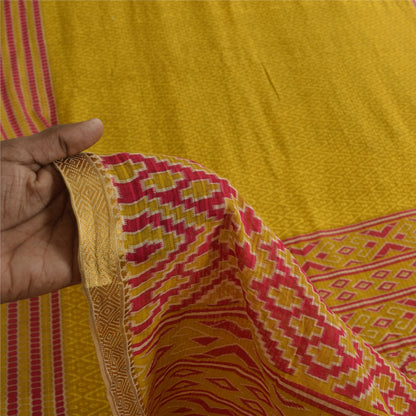 Sanskriti Vintage Sarees Indian Green Pure Cotton Printed Sari 6+yd Craft Sustainable Fabric