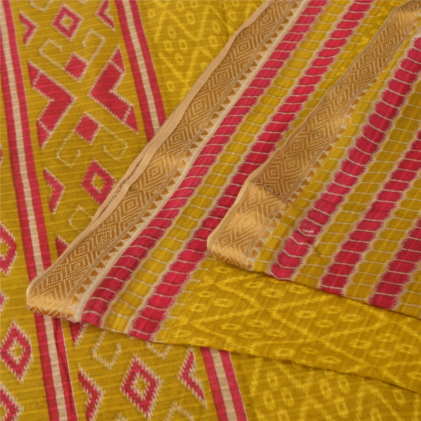 Sanskriti Vintage Sarees Indian Green Pure Cotton Printed Sari 6+yd Craft Sustainable Fabric