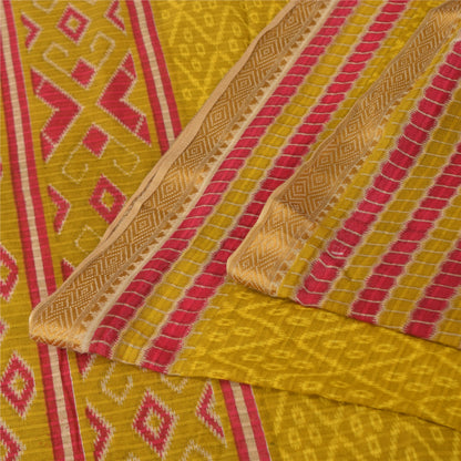 Sanskriti Vintage Sarees Indian Green Pure Cotton Printed Sari 6+yd Craft Sustainable Fabric