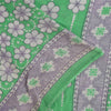 Санскритские винтажные сари индийское зеленое чистое хлопковое сари с принтом 5+ ярдов ткань для рукоделия из экологически чистой ткани