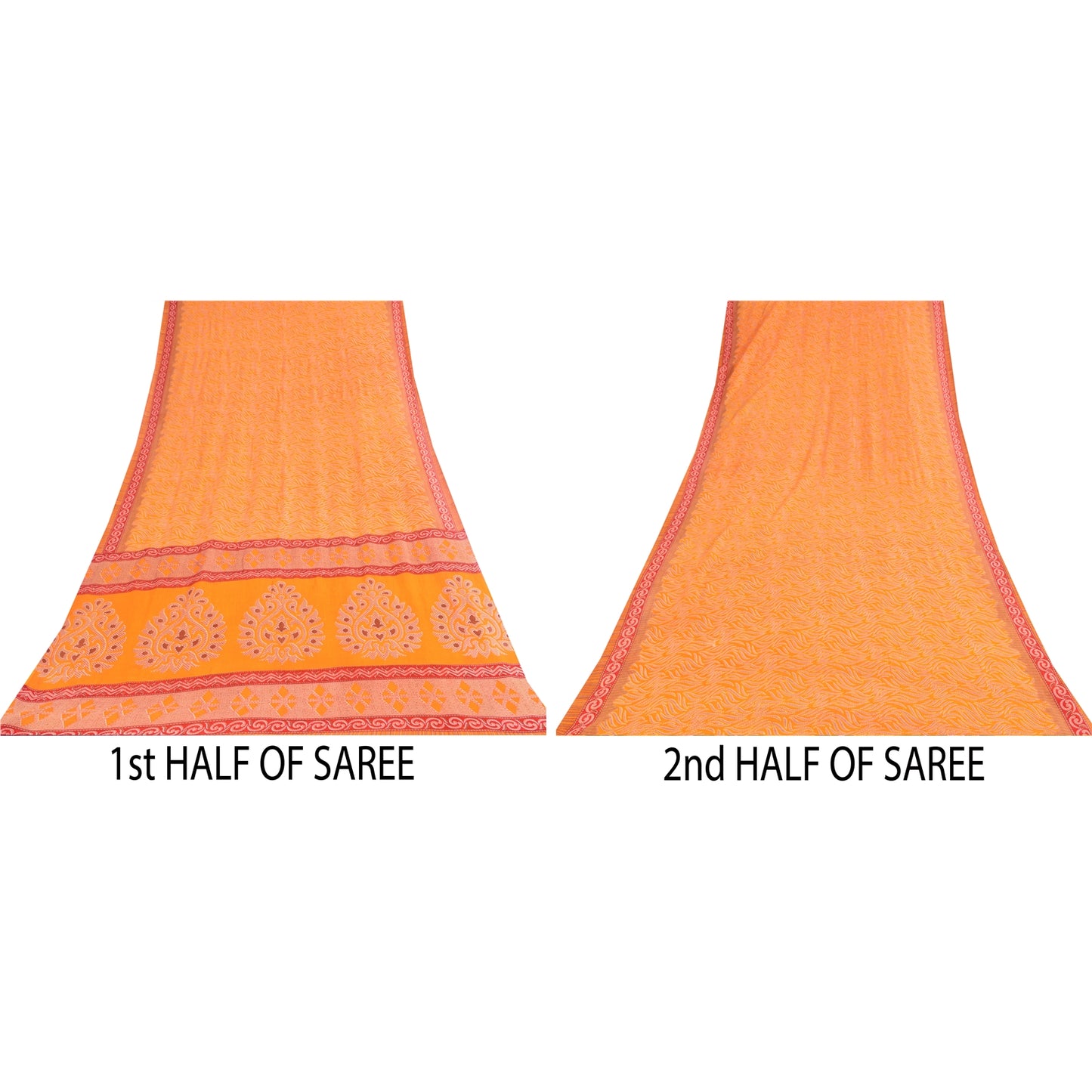 Санскритские винтажные сари индийское желтое чистое хлопковое сари с принтом 5+ ярдов ткань для рукоделия из экологически чистой ткани