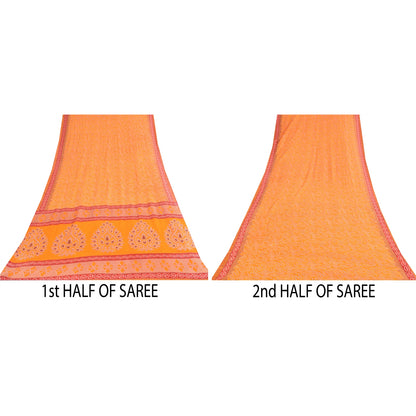 Санскритские винтажные сари индийское желтое чистое хлопковое сари с принтом 5+ ярдов ткань для рукоделия из экологически чистой ткани