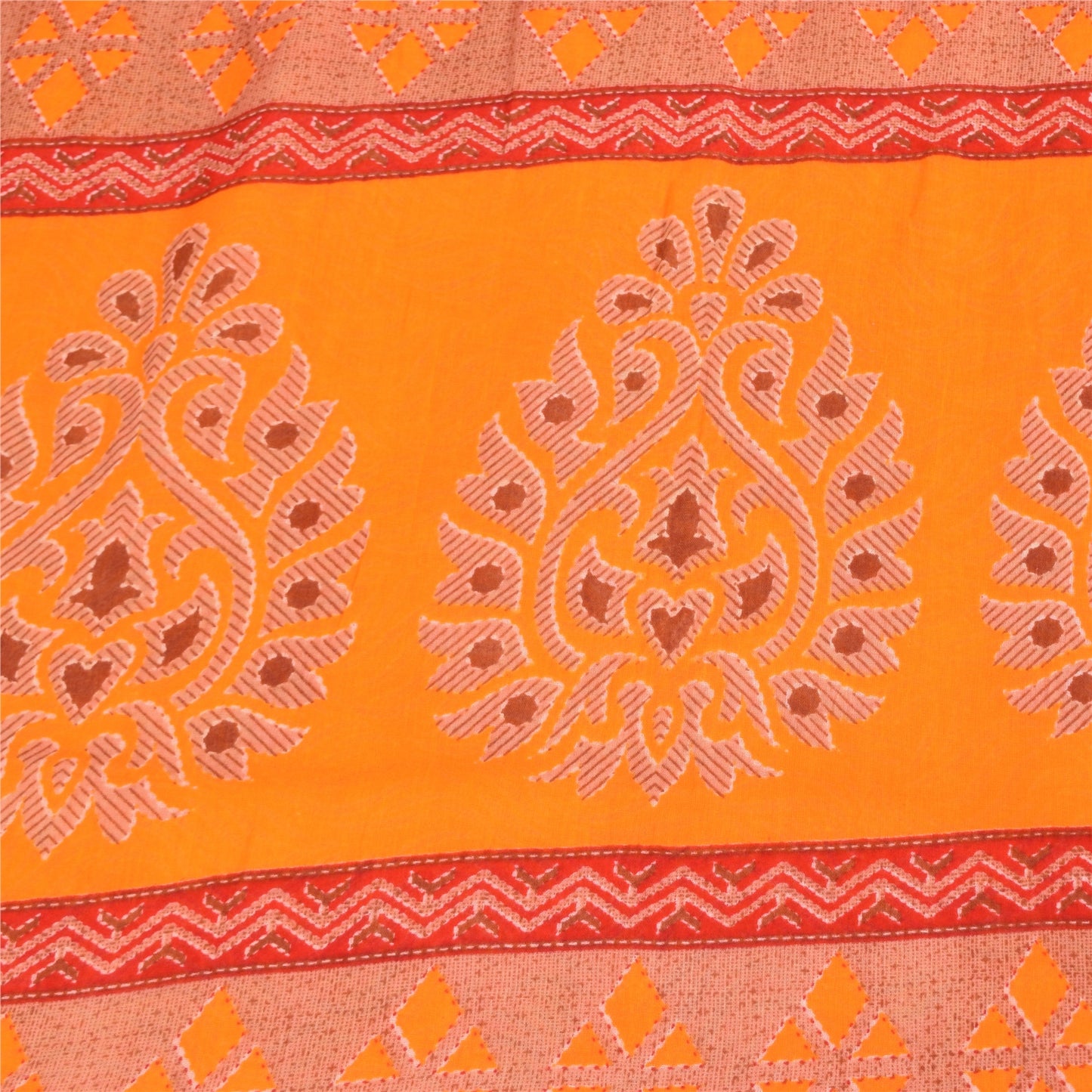 Санскритские винтажные сари индийское желтое чистое хлопковое сари с принтом 5+ ярдов ткань для рукоделия из экологически чистой ткани