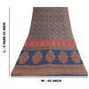 Sanskriti Vintage Sarees Indian Blue Pure Cotton Printed Sari 5+yd Craft Sustainable Fabric