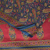 Sanskriti Vintage Sarees Indian Blue Pure Cotton Printed Sari 5+yd Craft Sustainable Fabric