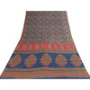 Sanskriti Vintage Sarees Indian Blue Pure Cotton Printed Sari 5+yd Craft Sustainable Fabric