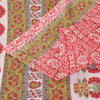 Sanskriti Vintage Sarees Indian Red Pure Cotton Printed Sari 5+yd Craft Sustainable Fabric