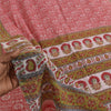 Sanskriti Vintage Sarees Indian Red Pure Cotton Printed Sari 5+yd Craft Sustainable Fabric