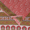 Sanskriti Vintage Sarees Indian Red Pure Cotton Printed Sari 5+yd Craft Sustainable Fabric