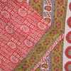 Sanskriti Vintage Sarees Indian Red Pure Cotton Printed Sari 5+yd Craft Sustainable Fabric