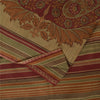 Sanskriti Vintage Sarees Beige 100% Pure Cotton Printed Sari 5+yd Craft Sustainable Fabric