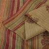 Sanskriti Vintage Sarees Beige 100% Pure Cotton Printed Sari 5+yd Craft Sustainable Fabric