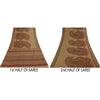 Sanskriti Vintage Sarees Beige 100% Pure Cotton Printed Sari 5+yd Craft Sustainable Fabric