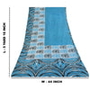 Санскритские винтажные сари индийское синее чистое хлопковое сари с принтом 5+ ярдов ткань для рукоделия из экологически чистой ткани