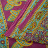 Sanskriti Vintage Sarees Indian Purple Pure Cotton Print Sari 5+yd Craft Sustainable Fabric