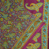 Sanskriti Vintage Sarees Indian Purple Pure Cotton Print Sari 5+yd Craft Sustainable Fabric